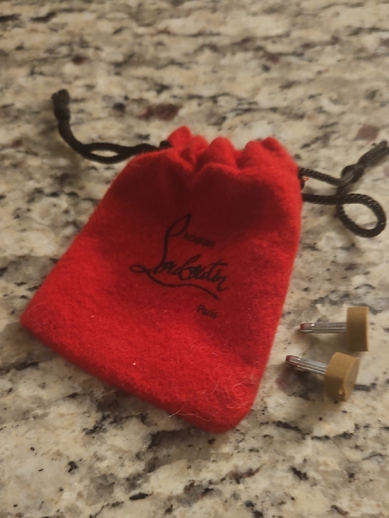 Christian Louboutin Shoes - Christian Louboutin Red Velvet Drawstring Pouch with Black Logo